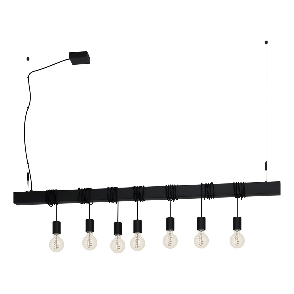 Eglo 7-lichts hanglampTownshend-B zwart - eettafel - 39938